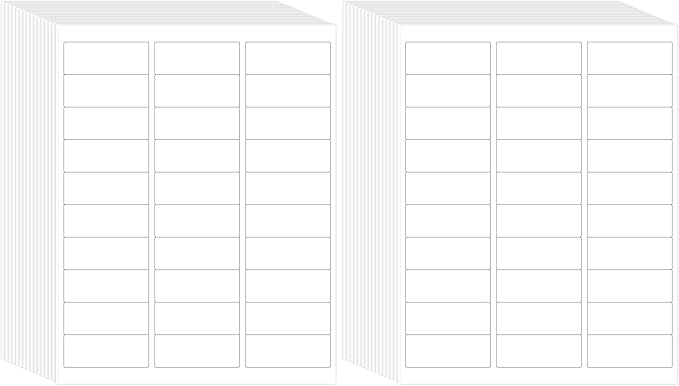 L LIKED Printable Address Labels, 1" x 2-5/8", 3,000 Stickers, 30 per Sheet, Mailing Labels for Envelopes (100 Sheets) (Pack of 2)