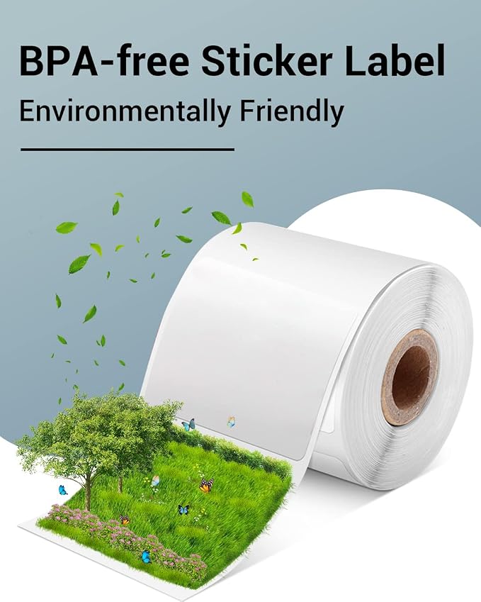 Phomemo Labels 3 Rolls, 1.57"x1.18", for M110/M100/M220/M108, 960 PCS | Square 40×30mm Name Thermal Stickers for Kids & School, 3 Rolls, for Barcode, Logo, Business, Home, Peptide Vial, White