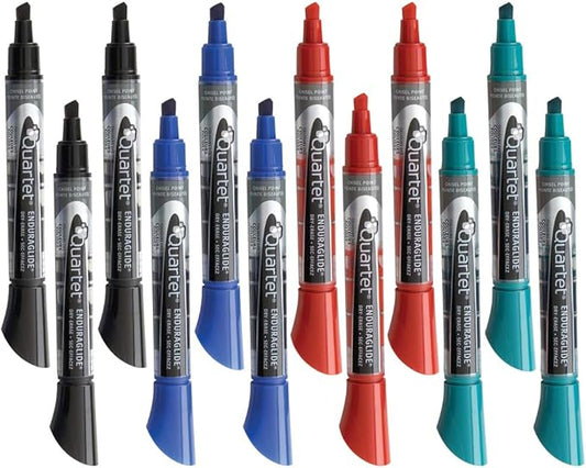 Quartet Dry Erase Markers, Whiteboard Markers, Chisel Tip, EnduraGlide, White Board Dry Erase Pens for Teachers, Home School & Office Supplies, Assorted Classic Colors, 12 Pack (5001-18M)