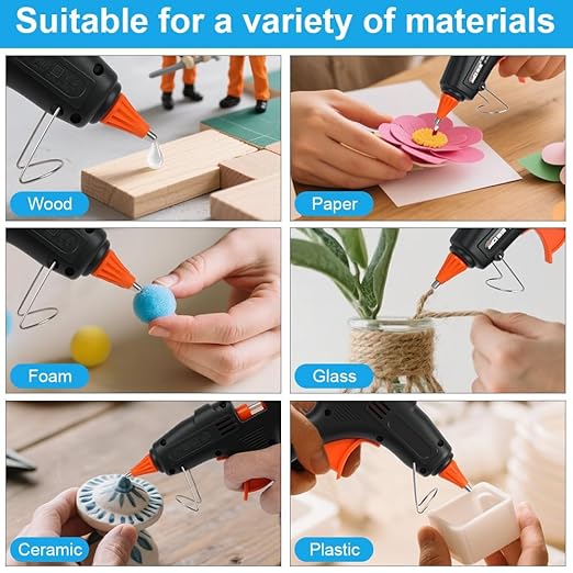 PINKJOY 80 Pack Mini Size Hot Glue Sticks for Mini Glue Guns 0.27 in. Diameter, 4 in. Length (7mm x 100mm) - All Purpose, All Temperature - Great for DIY, Arts, and Crafting - Clear