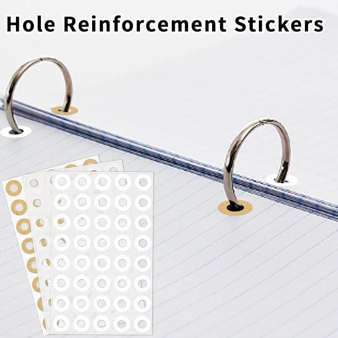 Hole Reinforcement Stickers,3 Colors,Pack of 1440