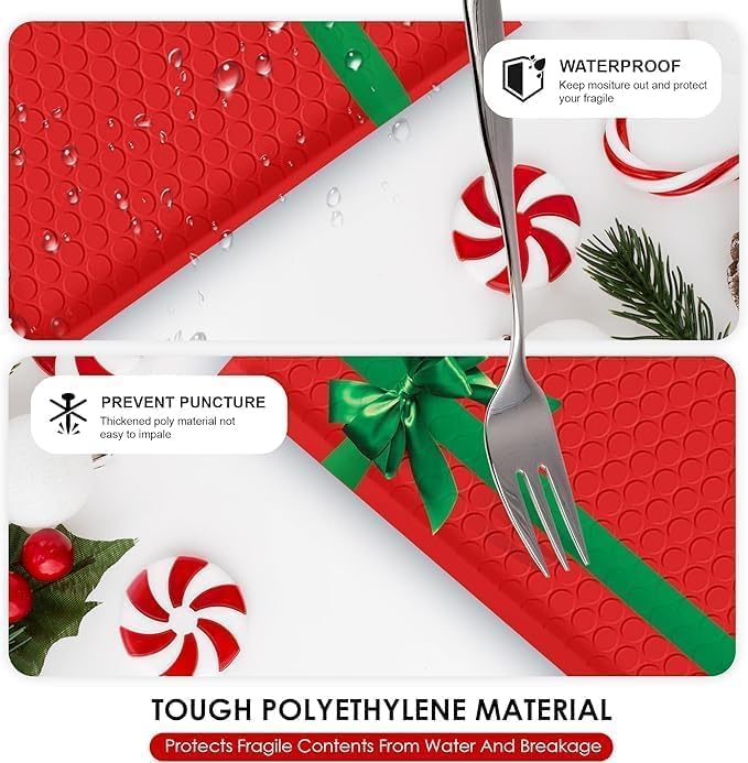 Christmas 10x13 Inch Poly Bubble Mailers |Self Seal Padded Envelopes for Thick books | Air Cushioned Bubble Mailer | Usable Size 9.5x13 Inch | Waterproof Lightweight Mailing | 100 Pack Bulk