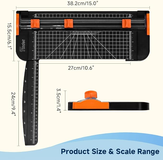 15 Inch A4 Titanium Paper Trimmer for Scrapbook & Classroom Craft | Extendable precision ruler for precise size alignment