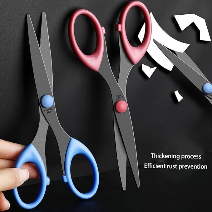 3 Pack 6.5 Inch Multi-Purpose Craft Scissors, Non-Stick(Purple) | Stainless Steel Blades With Comfort Soft Grip. Ideal For Craft & Art Works; Daily Use At Office, Home, School And Sewing.