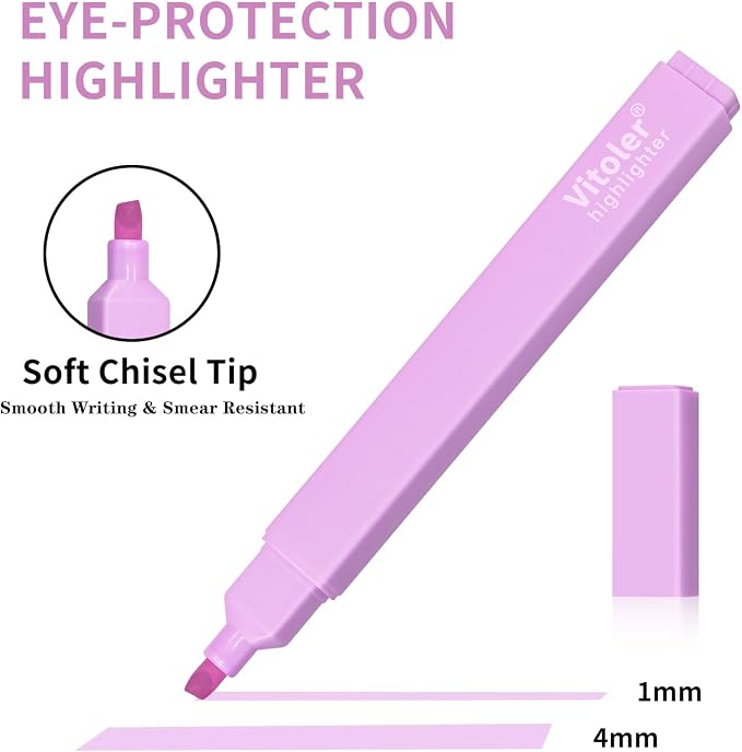 Piochoo Highlighters Assorted Colors and Retractable Black Ink Pens Set | Chisel Tip Aesthetic Highlighters and 0.5mm Smooth Writing Gel Pens for Women Nurse Office Back to School Supplies