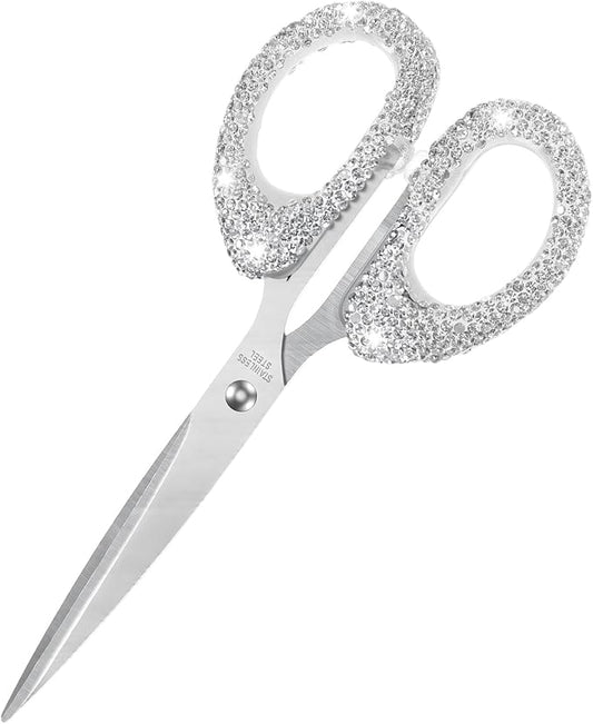6.3 Inch Bling Rhinestone Scissors, Stainless Steel Scissors for Crafting | Office, Home, Multi-use Paper Cutting Tool