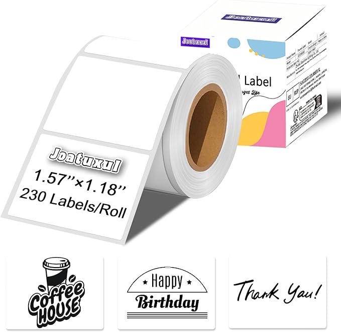 Thermal Labels, Compatible with T50M Pro/M110/M100/M220 Label Maker and Other 4x6 Thermal Printers for Shipping Barcode & Custom Stickers, White, 1.57×1.18 inch