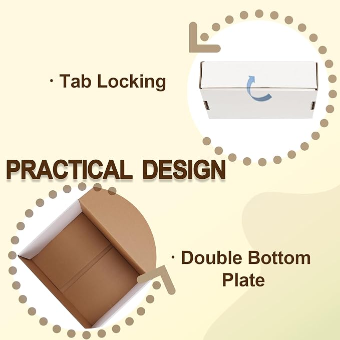 WIFTREY 30 Pack Assorted Sizes Shipping Boxes, 10X7X5 & 9X6X4 & 8X6X4 Small shipping box White, 10 PCS Each Corrugated Cardboard Box for Packaging Small Business, Mailing