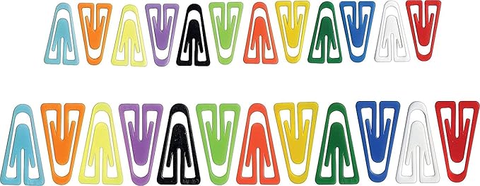 Advantus PC0600 Paper Clips, Plastic, Large (1-3/8-Inch), Assorted Colors, 200/Box