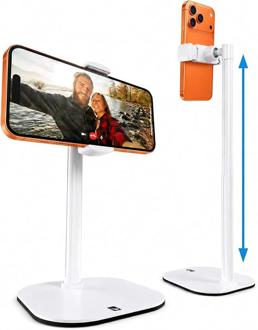 COOPER ChatStand Sturdy Cell Phone Holder, iPhone Stand for Desk, Recording | 9-13" Adjustable, Weighted Metal Base, Tabletop Tripod, for Filming, Video Calls, FaceTime; fits all iPhone, Samsung, Android