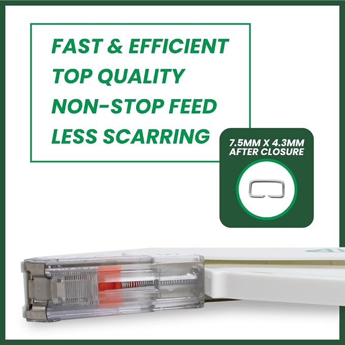 AHS Sterile Skin Stapler, 35 Wide Preloaded Staples, Vet and Medical First Aid Use, for External Use