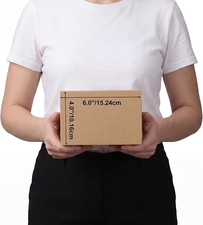Edenseelake 50 Pack 6x4x4 inches Shipping Boxes Corrugated Cardboard Boxes for Packing, Moving, Mailing, Brown