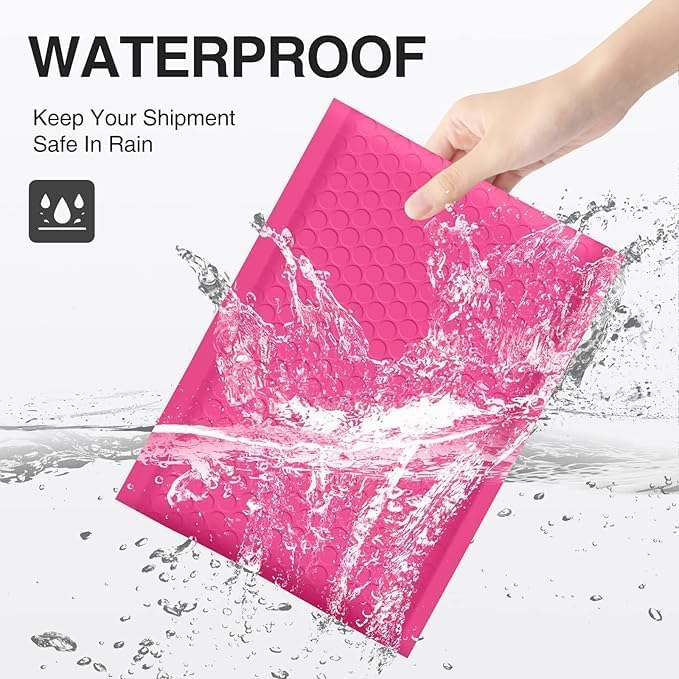 Koja 6 X 10” Padded Bubble Mailers 25-Pack. Quality Mailing and Shipping Envelopes and Bags with 6 X 9" Usable Size. Extra-thick Padding. Fast and Easy Self-seal Envelope. (Pink)