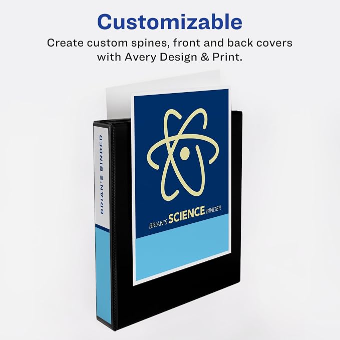 Avery Economy Showcase View 3 Ring Binder, 1.5" Slant Rings, 375-Sheet Capacity, 2.1 Inch Wide Spine, Great for Home, School Supplies, Office, or Organization Needs, 1 White Binder (Pack of 12)