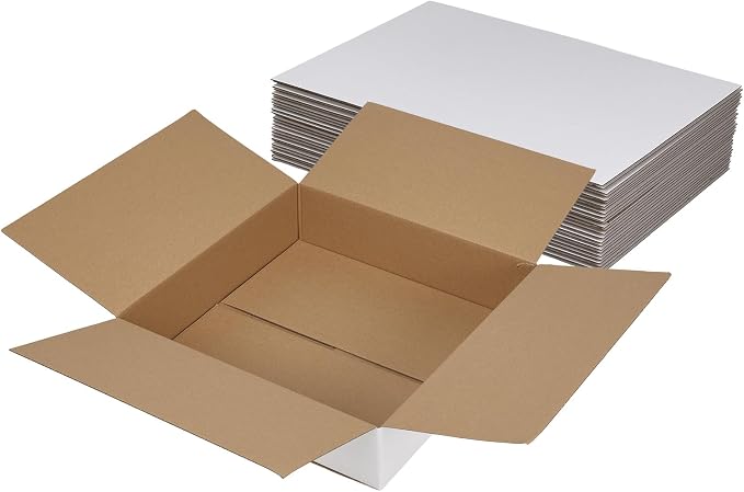 Hoikwo 12x12x3 Shipping Boxes Set of 15 | White Corrugated Cardboard Box for Small Business for Packaging Mailing