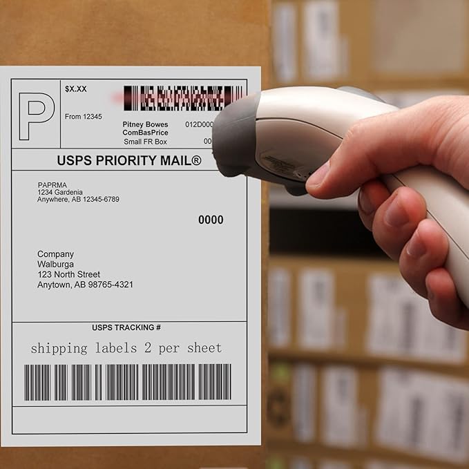 Full Sheet Labels 8.5” x 11” Sticker Paper Matte White, Large Shipping Label Paper for Inkjet Laser Printer, 100 Counts