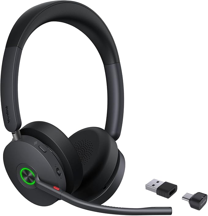 Yealink BH74 Wireless Headset with Mic for Work,Hybrid ANC, Zoom Certified | Bluetooth Headset Noise Cancelling with 6 AI Mic,32H Battery Life&Mute Button,USB C Dongle for PC Open Office WFH Clear Call