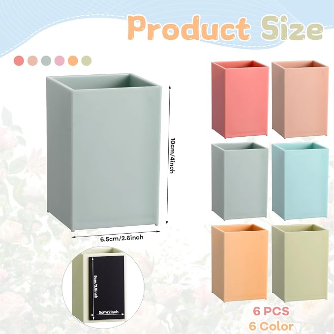 gisgfim 6 Pcs Classroom Magnetic Storage Boxes Magnetic Storage Containers Plastic Dry Erase Marker Holder Plastics Pen Holder for Refrigerator Whiteboard Home Office School Organizer Supply (Retro)
