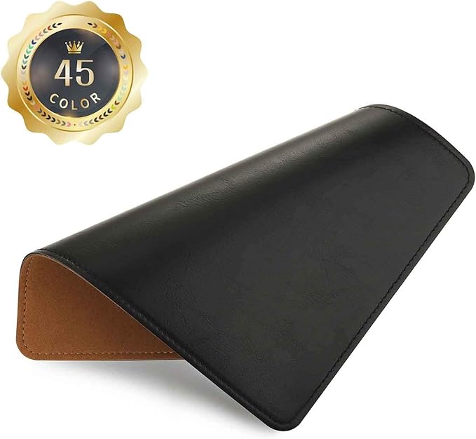 Mouse Pad, PU Mouse Pad，Leather Mouse Pad with Stitched Edge Micro-Fiber Base with Non-Slip Waterproof，Mouse Pad for Computers，Laptop, 8x11Inch (Caramel Black)