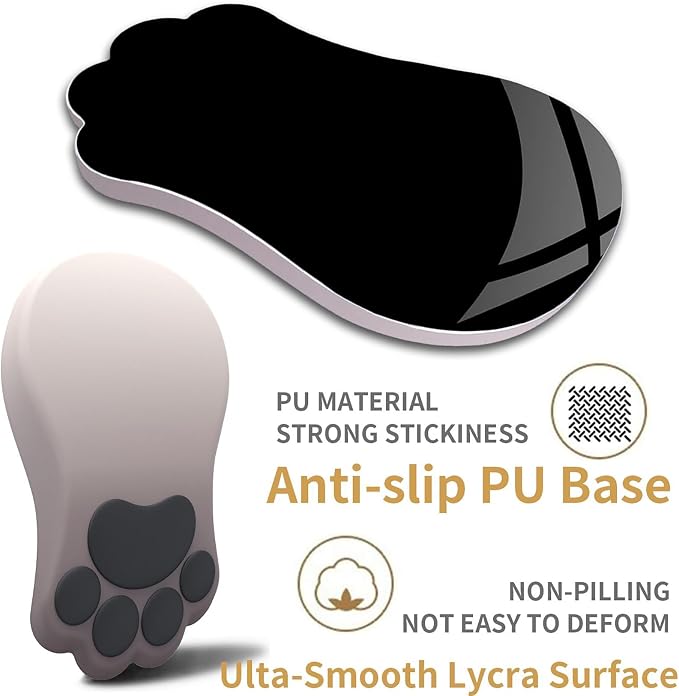 L-SPOUTTO Ergonomic Mouse Pad with Wrist Rest,Cute Mouse Pad Wrist Support | Cat Paw Comfortable Massage Design,Computer Pain Relief Mousepad with Non-Slip PU Base for Desk Laptop Gaming,Gradual Brown
