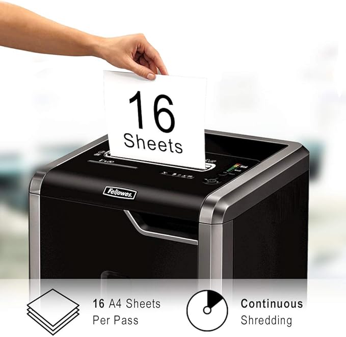 Fellowes Powershred 225Mi 100% Jam Proof 14-Sheet Micro-Cut Commercial Grade Paper Shredder (4620001)