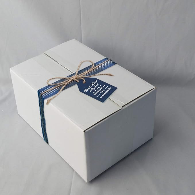 PETAFLOP 10x7x5 Shipping Boxes, White Corrugated Mailing Cardboard Box for Packing Small Business, 25 Pack