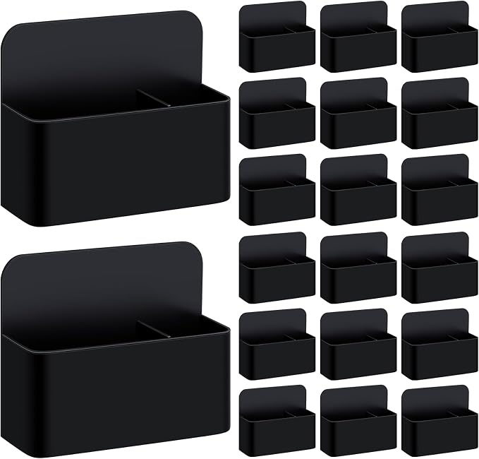 Colarr 20 Pack Magnetic Dry Erase Marker Holder Bulk Whiteboard Magnetic Marker Holder Pen Pencil Organizer for Back to School Office Supplies Teacher Classroom Must Refrigerator Locker(Black)