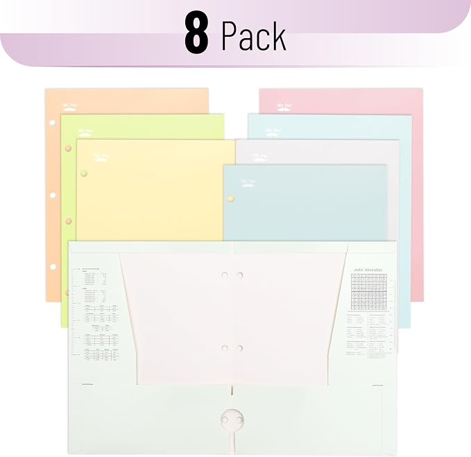 Mr. Pen- 4-Pocket Folders, 8 Pack, 12.5" x 9.5", Vibrant Colors | Tear-Resistant Paper Folders with Pockets 3 Holes Punched, High Capacity