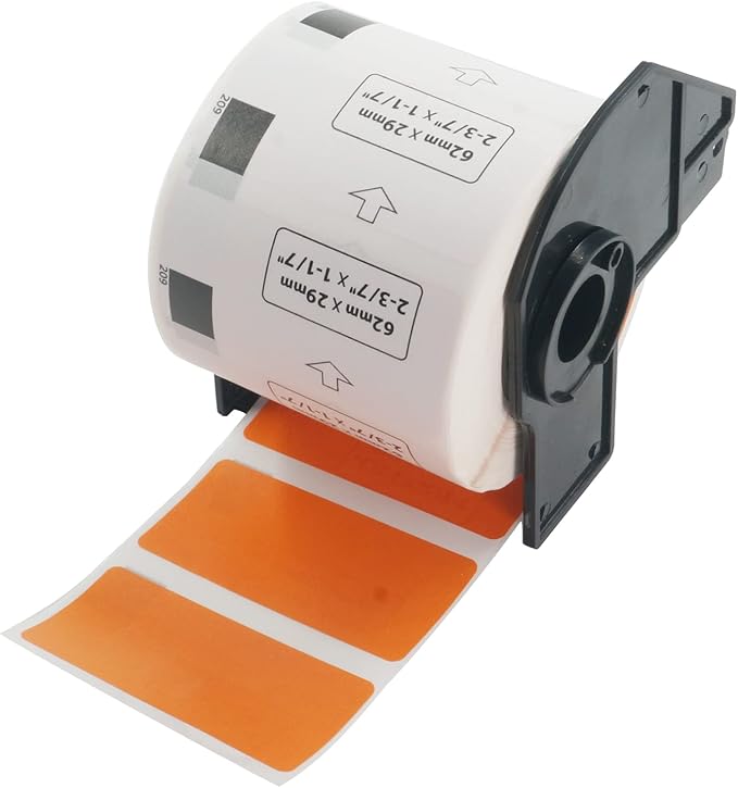 BETCKEY - Small Address/Barcode Labels Replacement for Brother DK-1209 (2.4 in x 1.1 in), Compatible with Brother QL Label Printers [1 Rolls/800 Labels, Orange]