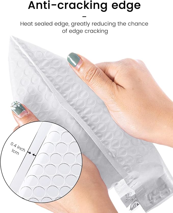 GSSUSA White Bubble Mailers 4x8 Small Padded Envelopes 800 Pack,Strong Adhesion Bubble Mailer Self-Seal Envelopes for Small Business