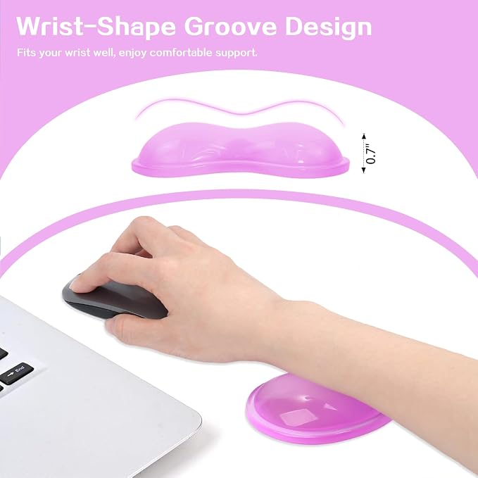 Gel Keyboard & Mouse Wrist Rest Set - Keyboard Wrist Rest Pad & Mouse Support for Office Gaming Pad Computer Laptop Ergonomic Comfortable Pain Relief- Pad Set (Mouse Support Only)