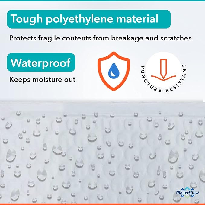 Bubble Mailers 9.5x14.5, Self Seal Poly Padded Envelopes #4, 100 Pack Bulk | Fits Books & Magazines, No Tape Needed, Cushioned Protection, Water-Resistant Poly, For Small Business Shipping