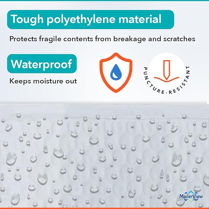 White Large Poly Bubble Mailers 9.5x14.5 inch #4 | Self Seal Padded Envelopes Cushioned Bubble Mailer | Usable Size 9.5x13.5 | WaterProof | Lightweight mailing Shipping Bags | 100 Pack Bulk | USA Made