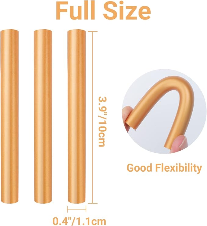 ENPOINT Metallic Gold Hot Glue Sticks Full Size, 36 Pcs 4" Long x 0.43" Dia Hot Melt Glue Sticks Colored, High and Low Temp Adhesive Glue Sticks for Sealing Wax Stamp, Crafting, DIY, Decoration