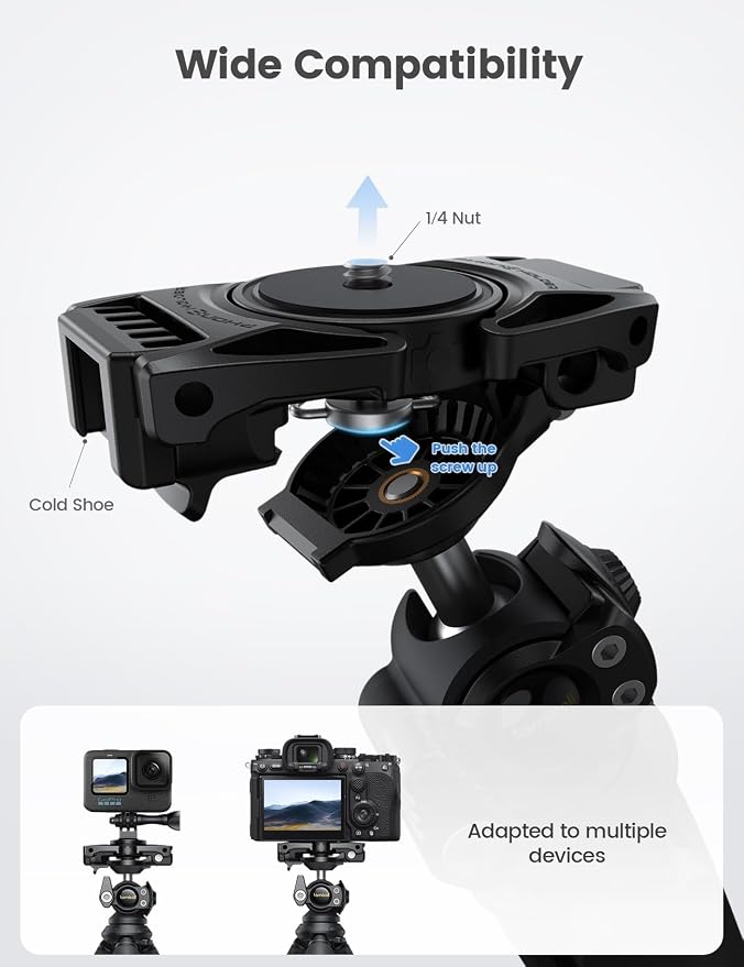 Lamicall Tripod for Camera with Wireless Remote 8-Strand Aluminum Core | Flexible Silicone Legs, Heavy-Duty Phone Stand with 1/4'' Screw & Cold Shoe for iPhone Pocket 3/4 Samsung GoPro DSLR Camera