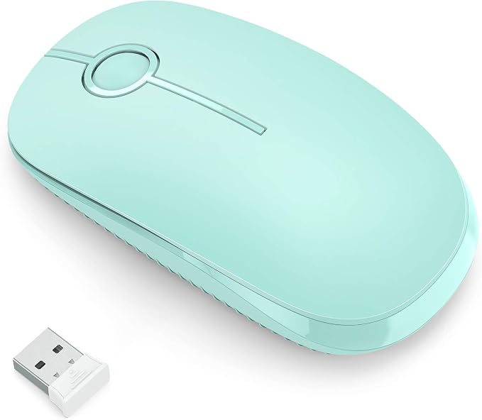 VssoPlor Wireless Mouse, 2.4G Slim Computer Laptop Mouse, Mint Green | Portable Mouse, Plug & Play USB Nano Receiver, Quiet Silent Optical Mice for Notebook, PC, Laptop, Computer, Windows, Mac