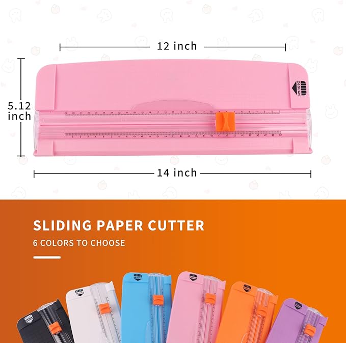 ZEQUAN Small Paper Trimmer, Portable Paper Cutter for Label, Origami, Card, Photo, Coupon, Scrapbook, Cardstock, Laminated Paper, and Craft Project