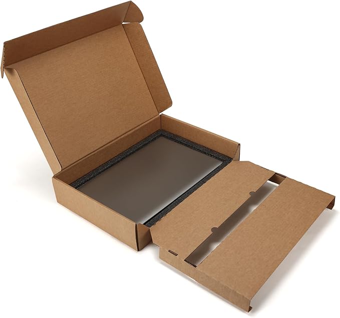 CRUGLA Laptop Shipping Box with Cushioned Foam, Up to 17 inch Corrugated Cardboard Mailer for Laptop Notebook Shipment,1 Pack