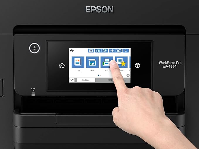 Epson Workforce Pro WF-4834 Wireless All-in-One Printer with Auto 2-Sided Print Copy, Scan and Fax, 50-Page ADF, 500-sheet Paper Capacity, 4.3" Color Touchscreen