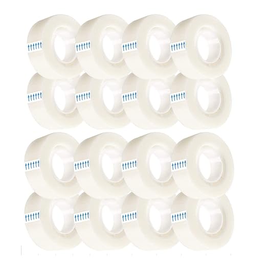 Clear Invisible Tape - 3/4 Inches Wide, 16 Rolls Pack | Strong Adhesive for Office Documents, Craft Projects | Not Recommended for Plastic Cutters