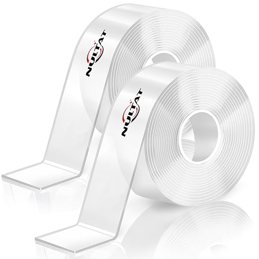 Double Sided Tape Heavy Duty, 1.18" x 120" Strong Nano Double Stick Tape, Removable, Washable, Reusable Adhesive Tapes for Wall, Clear Multipurpose Adhesive Mounting Tape (20FT)