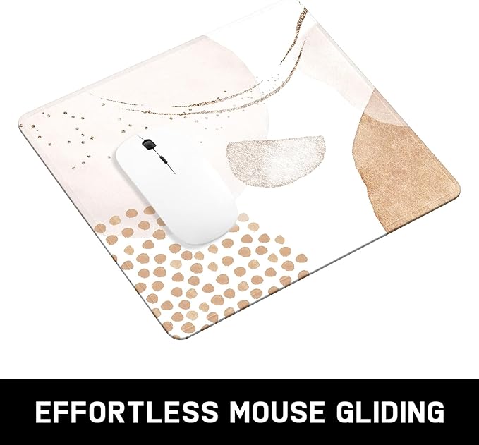 Mouse Pad, Minimalism Marble Style Computer Pad, Anti-Slip Rubber Mouse Mat with Stitched Edges for Gaming, Office, Laptop, PC, Women, 9" x 8" Thick 3 mm, Abstract Stone
