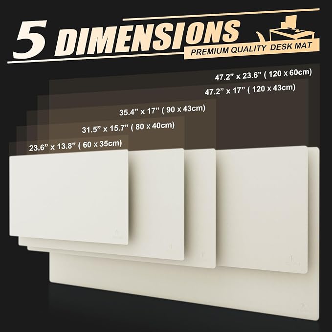 K KNODEL Extra Large Desk Mat, Leather Mouse Pad (35.4"x17", White) | Desk Pad, Keyboard Pad, Computer and Laptop Mat, Desktop Protector and Cover, Writing Pad and Blotter for Home Office
