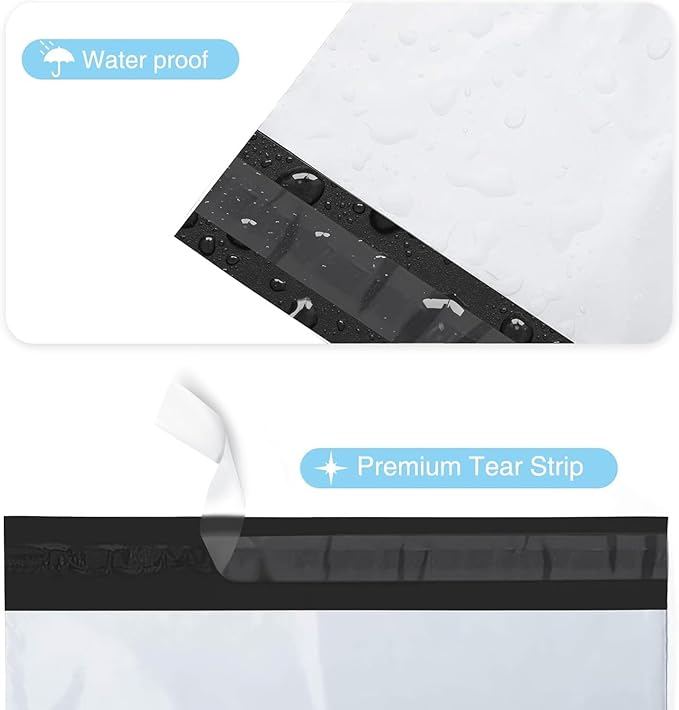 Fuxury 300 Pcs Large Poly Mailers 24x24 Inch, Bulk Shipping Bags for Clothing, Strong Adhesive Shipping Envelopes for Small Business Suppliers,Waterproof Mailers Poly Bags Mailing Envelopes White
