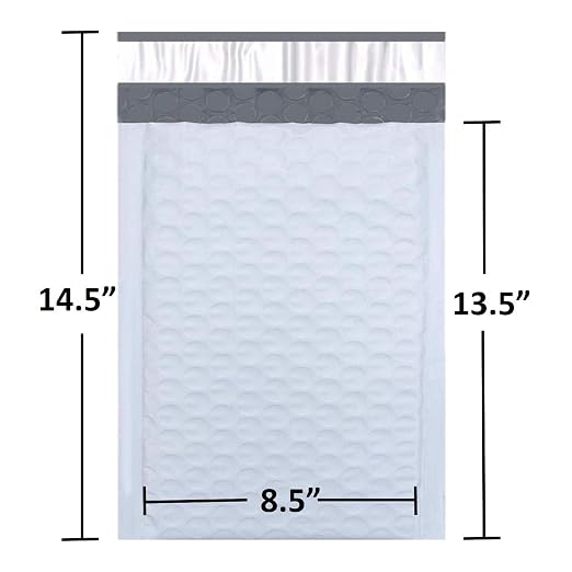 SALES4LESS - Poly Bubble Mailers, Waterproof & Cushioned Padded Envelopes for Shipping, 8.5 x 13.5 in (50 Pack, White)