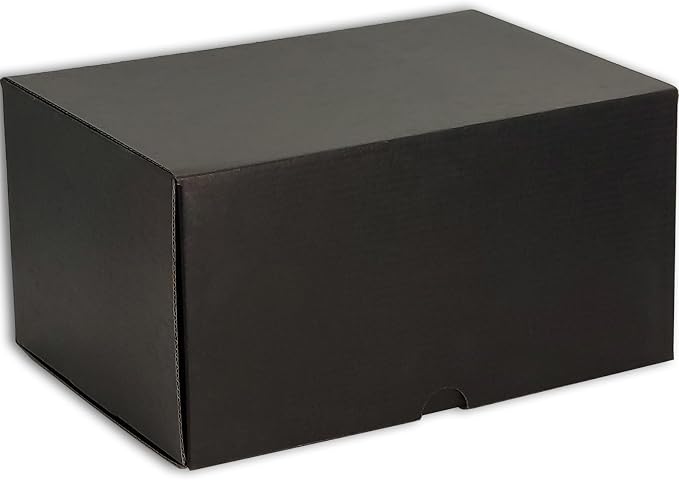 11x6x6 Shipping Boxes Black Mailer Corrugated Cardboard Box Set of 20 | for Packaging, Literature, Packing, Mailing, Storage, Small Business, Moving, Gift, Supplies, Quick Fold, Tab Locking