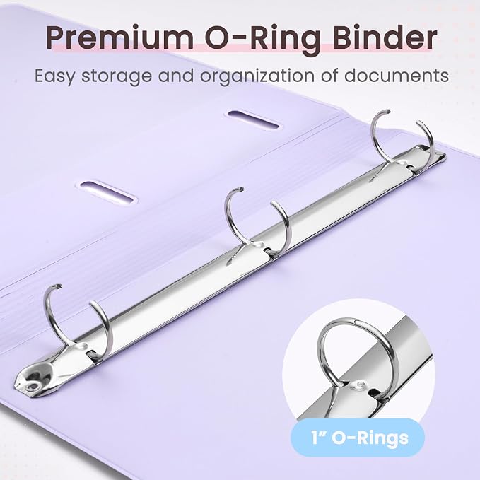 Sooez 4 Pack Telescoping 3 Ring Binder 1 Inch, Expandable Three Ring Binder | Slim, Clear View Cover with Inner Pocket, Holds 8.5x11 Paper, Space Saving for School & Office, Assorted Pastels