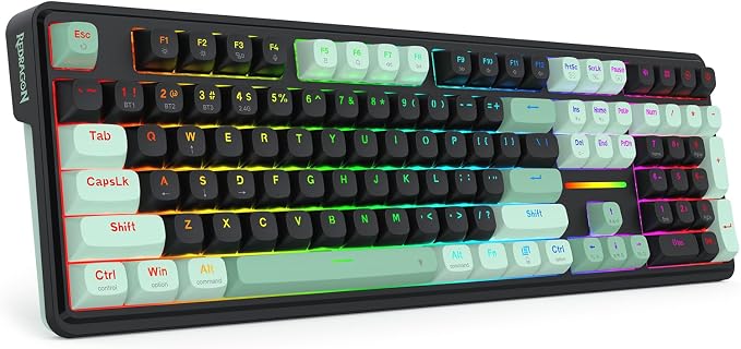 Redragon K745 PRO Wireless 108-Key Gasket RGB Gaming Keyboard, 4 Hotkeys | Extra Shortcut Keys, 0-Delay Tri-Mode, Cushioned Noise Dampening for Creamy Thocky Sound, Unfaded PBT Keycaps, PRO Software