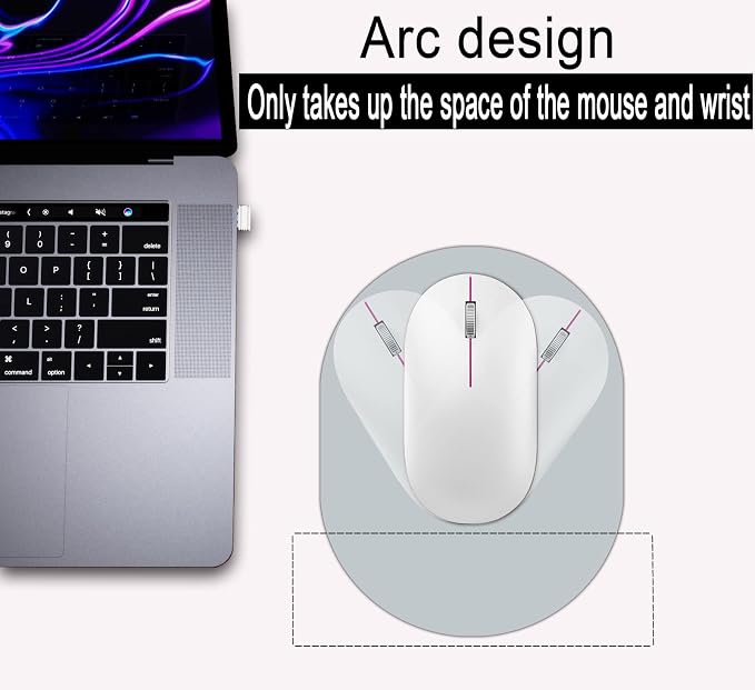 Small Mouse pad, Portable, Waterproof Non-Slip Rubber Bottom, Suitable for Wireless Mouse, Laptop Keyboard Tray for Both Men and Women, Office Travel Grey 5.5x7.5in