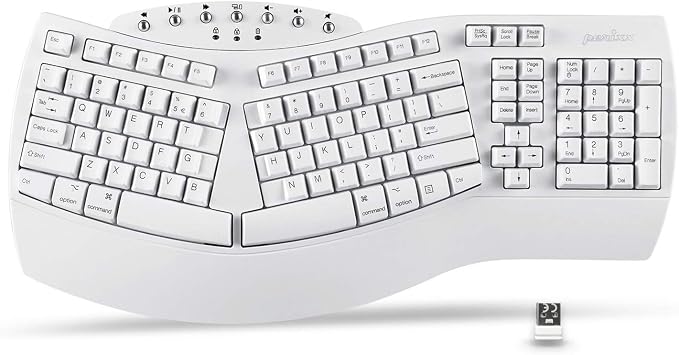 Perixx Periboard-612 Wireless Ergonomic USB Split Keyboard, US English Layout